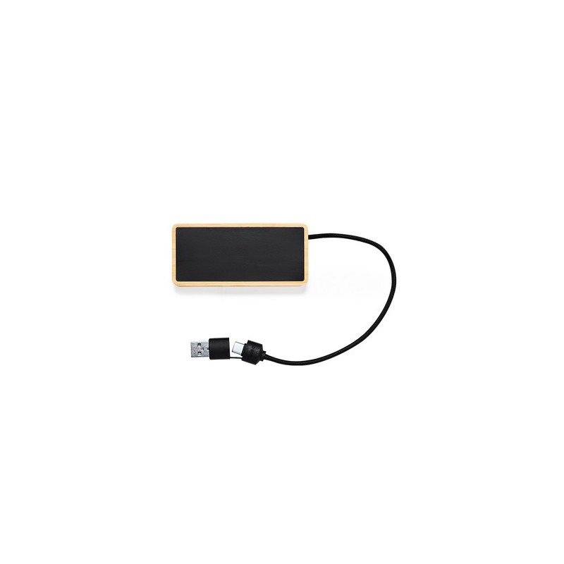 Hub en Bambou Personnalisable avec Port USB - Ginger Matières : bambou personnalisable avec votre logo