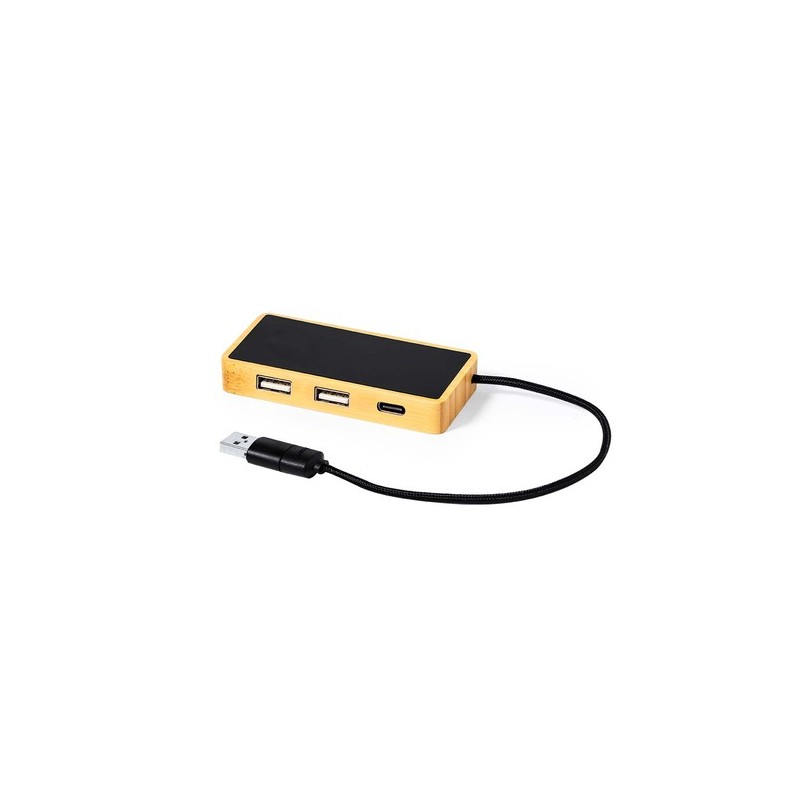 Hub en Bambou Personnalisable avec Port USB - Ginger Matières : bambou cadeau entreprise pas cher