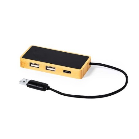 Hub en Bambou Personnalisable avec Port USB - Ginger Matières : bambou cadeau entreprise pas cher