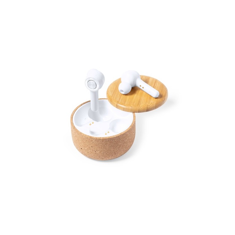 Écouteurs Bluetooth® s Grigal avec élégance et performance Matières : bambou personnalisable avec votre logo