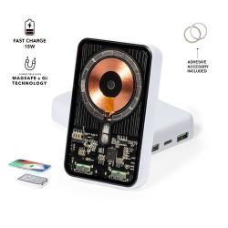 Power Bank Éco-responsable Personnalisé Bramson - Accessoire High Tech à Port USB Couleurs : blanc 2