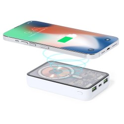 Power Bank Éco-responsable Personnalisé Bramson - Accessoire High Tech à Port USB Couleurs : blanc cadeau entreprise pas cher