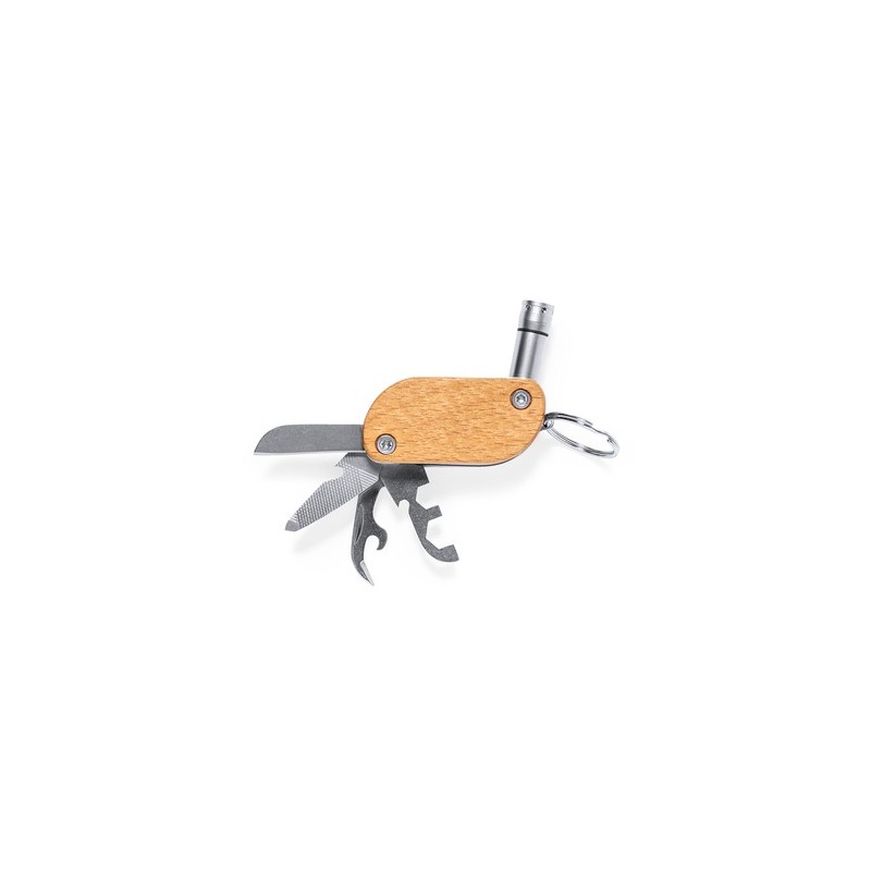 Porte-Clés Multi Outils Pratique et Personnalisé Polty Matières : bois personnalisable avec votre logo