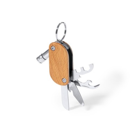 Porte-Clés Multi Outils Pratique et Personnalisé Polty Matières : bois cadeau entreprise pas cher