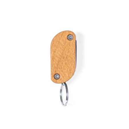 Porte-Clés Multi Outils Pratique et Personnalisé Polty Matières : bois goodies publicitaire événementiel