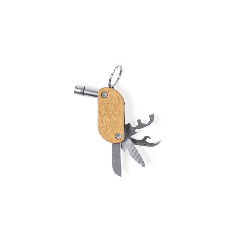 Porte-Clés Multi Outils Pratique et Personnalisé Polty Matières : bois cadeau collaborateur premium