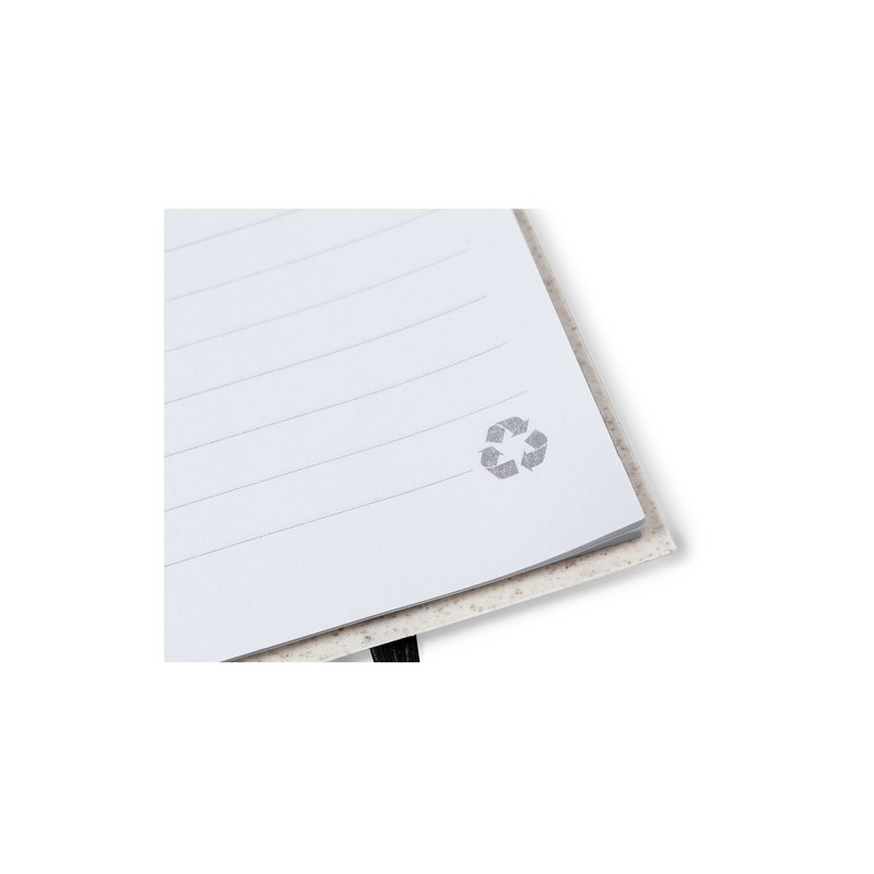 Cahier Éco-responsable Pratique Personnalisé pas cher - Fanny Matières : polypropylène (PP) Couleurs : naturel marquage laser ul