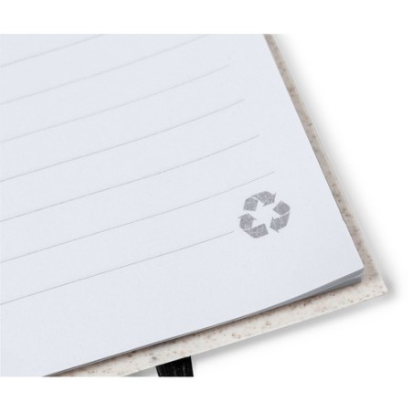 Cahier Éco-responsable Pratique Personnalisé pas cher - Fanny Matières : polypropylène (PP) Couleurs : naturel marquage laser ul