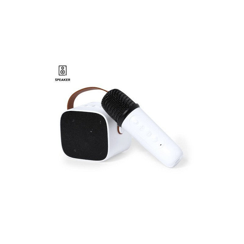 Haut-Parleur Karaoke Personnalisé Pratique Sophie Couleurs : blanc personnalisable avec votre logo