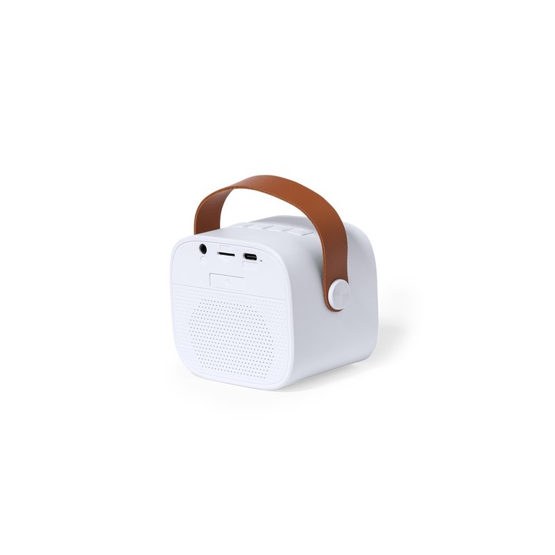 Haut-Parleur Karaoke Personnalisé Pratique Sophie Couleurs : blanc objet promotionnel éco-responsable