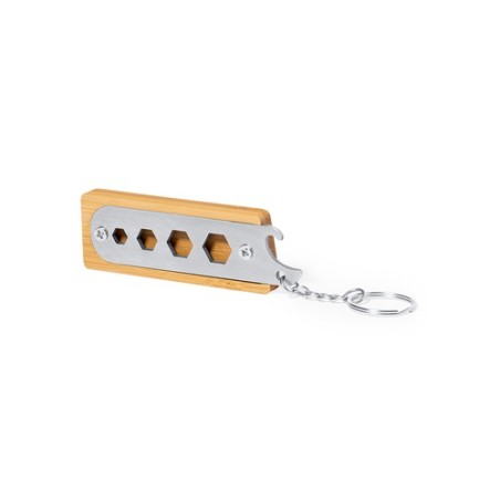 Porte-Clés Multi Outils Pratique Personnalisé pas cher Balmy Matières : bambou objet promotionnel éco-responsable