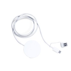 Chargeur Sans Fil Épuré Personnalisé Andrew Couleurs : blanc goodies publicitaire événementiel