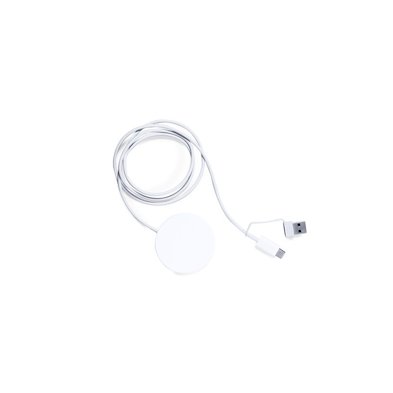 Chargeur Sans Fil Épuré Personnalisé Andrew Couleurs : blanc goodies publicitaire événementiel