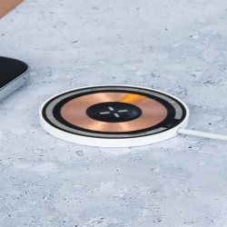 Chargeur Sans Fil Épuré Personnalisé Andrew Couleurs : blanc marquage laser ultra précis
