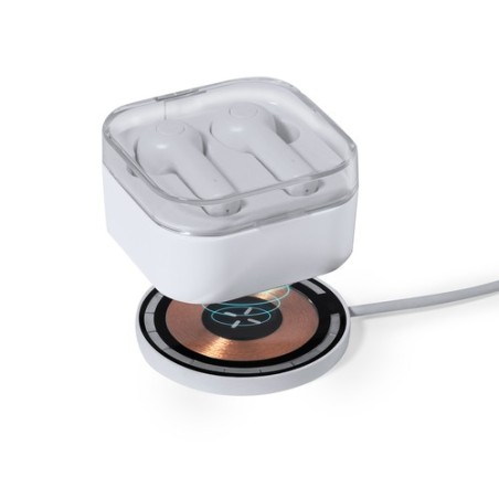 Chargeur Sans Fil Épuré Personnalisé Andrew Couleurs : blanc cadeau collaborateur premium