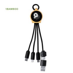 Câble de Charge Pratique et Publicitaire Personnalisé - Lawrence Matières : bambou
