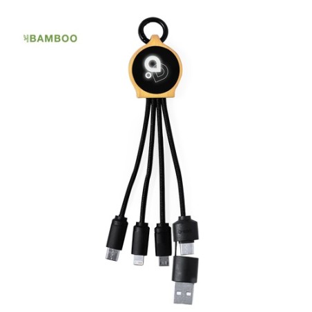 Câble de Charge Pratique et Publicitaire Personnalisé - Lawrence Matières : bambou