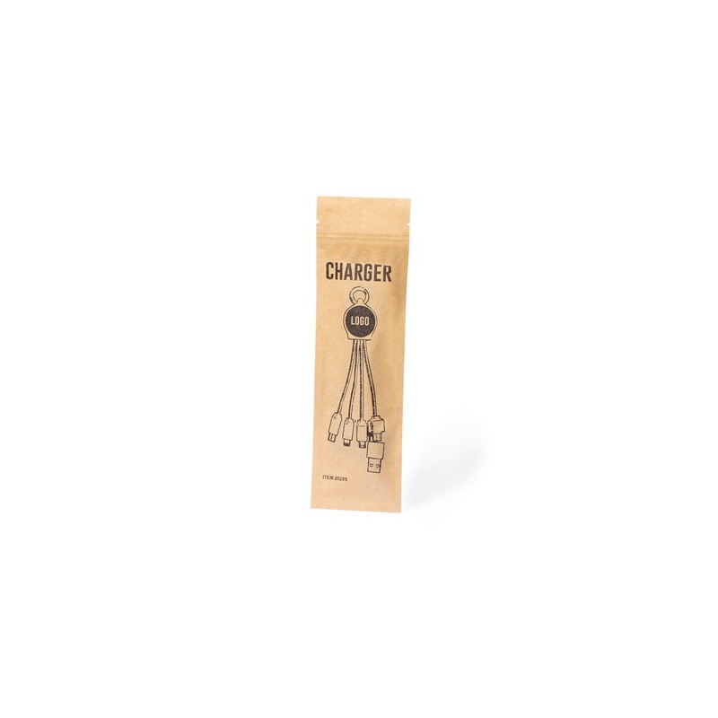 Câble de Charge Pratique et Publicitaire Personnalisé - Lawrence Matières : bambou goodies publicitaire événementiel