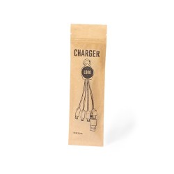 Câble de Charge Pratique et Publicitaire Personnalisé - Lawrence Matières : bambou impression haute définition