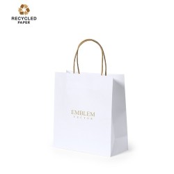 Sac en Papier Recyclé Durable Personnalisé Yeman pas cher Matières : papier recyclé Couleurs : blanc 2