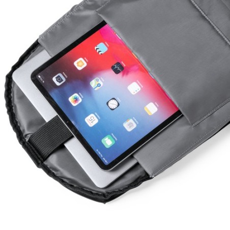Sac à Dos Antivol Personnalisé Économique Frissa Matières : polyester Couleurs : noir marquage laser ultra précis