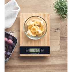 Balance de cuisine  en bambou ABS personnalisée - PRECISE Matières : bambou Couleurs : bois livraison express 24h 48h