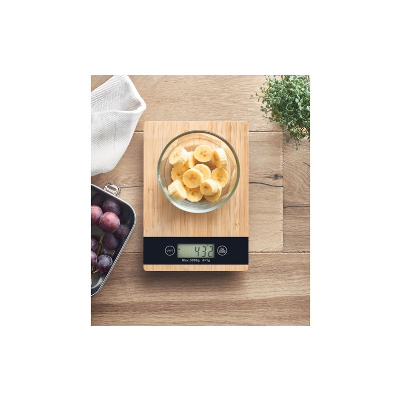 Balance de cuisine  en bambou ABS personnalisée - PRECISE Matières : bambou Couleurs : bois livraison express 24h 48h