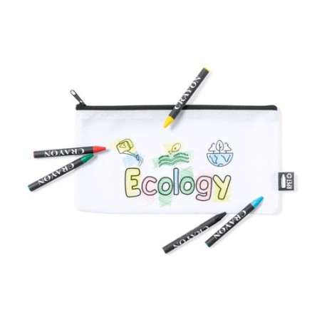 Trousse Éco-responsable Personnalisable en RPET Thurman Matières : PET recyclé Couleurs : blanc impression haute définition