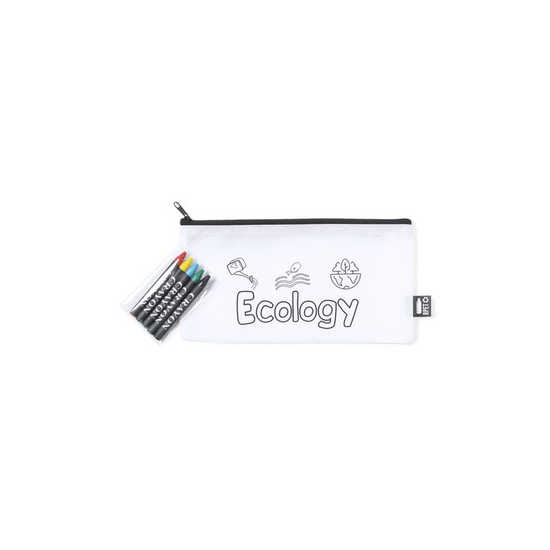 Trousse Éco-responsable Personnalisable en RPET Thurman Matières : PET recyclé Couleurs : blanc marquage laser ultra précis