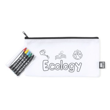 Trousse Éco-responsable Personnalisable en RPET Thurman Matières : PET recyclé Couleurs : blanc marquage laser ultra précis