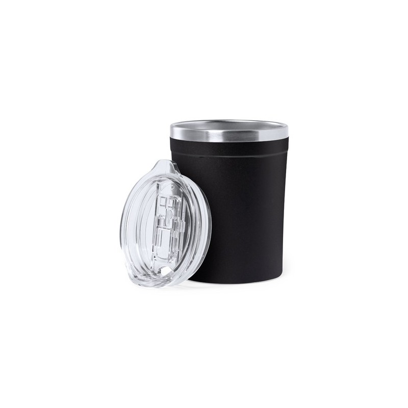 Mug Isotherme Personnel Éco-responsable Harbin Matières : acier inoxydable Couleurs : noir objet promotionnel éco-responsable