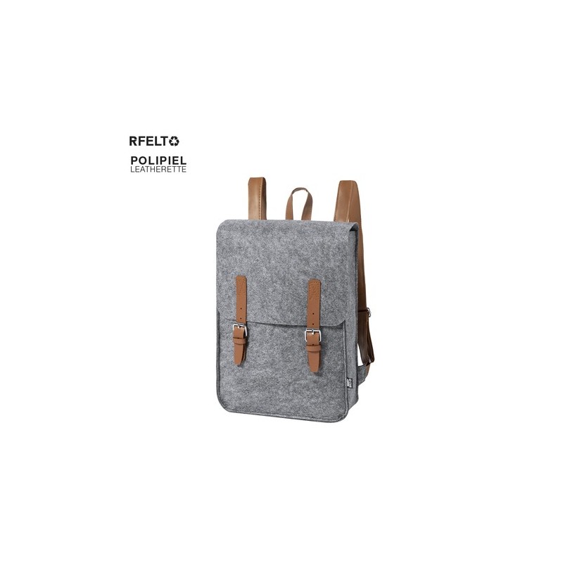 Sac à Dos Éco-responsable et Pratique Personnalisé pas cher Zakian Matières : PET recyclé Couleurs : gris personnalisable avec v
