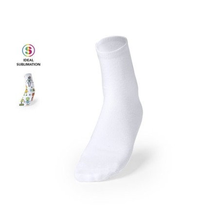 Chaussettes Sublimées Personnalisables Sakam Matières : polyester Couleurs : blanc personnalisable avec votre logo