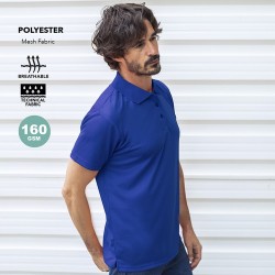 Polo Publicitaire Personnalisé en Textile - Tecnic Ratlam Matières : polyester Taille textile : L Couleurs : bleu livraison expr