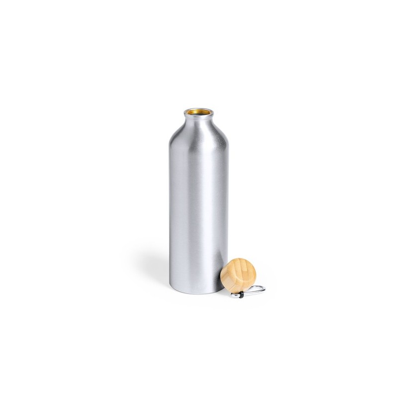 Gourde Éco-responsable Personnalisée 800 ml Hetien Matières : bambou Couleurs : argenté