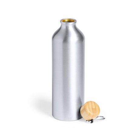 Gourde Éco-responsable Personnalisée 800 ml Hetien Matières : bambou Couleurs : argenté