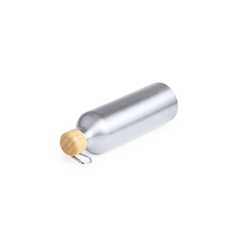 Gourde Éco-responsable Personnalisée 800 ml Hetien Matières : bambou Couleurs : argenté cadeau entreprise pas cher