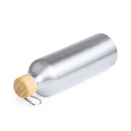 Gourde Éco-responsable Personnalisée 800 ml Hetien Matières : bambou Couleurs : argenté cadeau entreprise pas cher