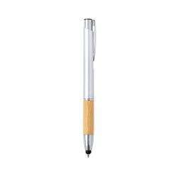 Stylo Personnalisé Publicitaire à Bille - Grunt Matières : bambou Couleurs : argenté