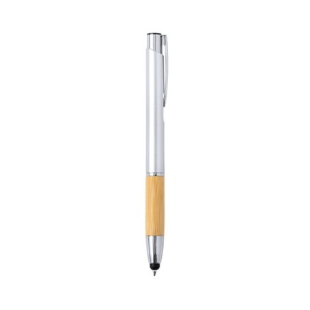 Stylo Personnalisé Publicitaire à Bille - Grunt Matières : bambou Couleurs : argenté