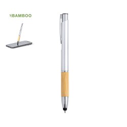 Stylo Personnalisé Publicitaire à Bille - Grunt Matières : bambou Couleurs : argenté 2