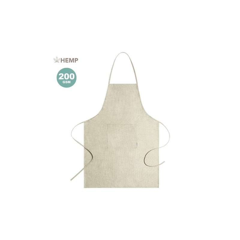 Tablier Éco-responsable Durable Professionnel Personnalisé Leiza pas cher Matières : chanvre Couleurs : naturel goodies publicit