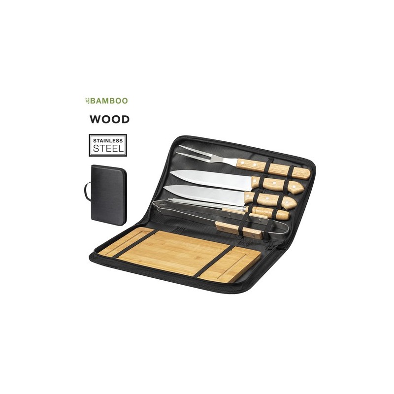 Set Barbecue Personnalisé avec Accessoires - Craxton Matières : bois