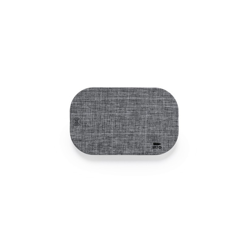 Chargeur Éco-responsable Personnalisé Yeik Couleurs : gris Matières : polyester recyclé marquage laser ultra précis