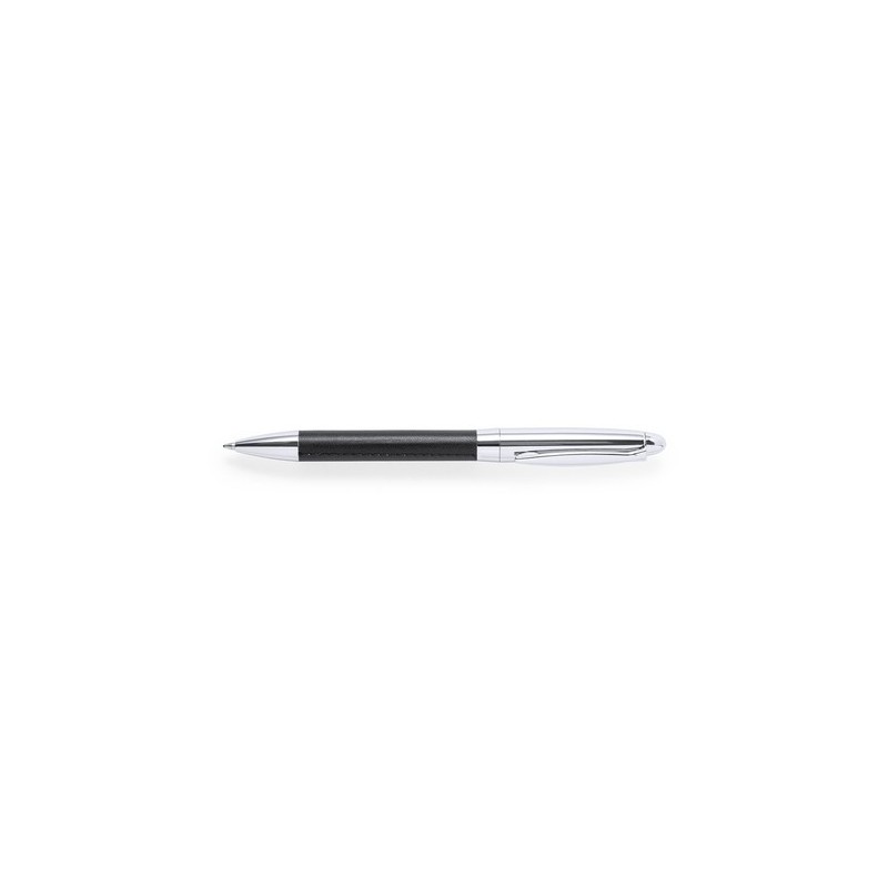 Set de stylos et rollers personnalisés en similicuir Niveum pas cher Matières : métal Couleurs : noir impression haute définitio
