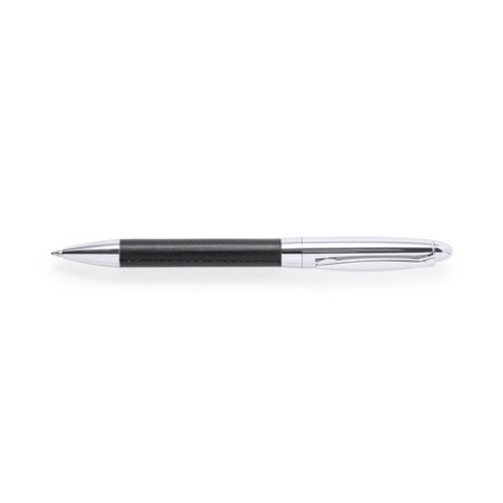 Set de stylos et rollers personnalisés en similicuir Niveum pas cher Matières : métal Couleurs : noir impression haute définitio