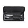 Set de stylos et rollers personnalisés en similicuir Niveum pas cher Matières : métal Couleurs : noir livraison express 24h 48h
