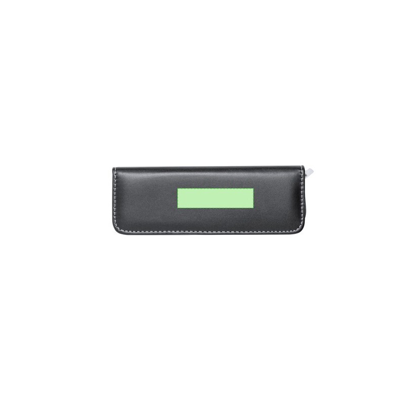 Set de stylos et rollers personnalisés en similicuir Niveum pas cher Matières : métal Couleurs : noir cadeau collaborateur premi
