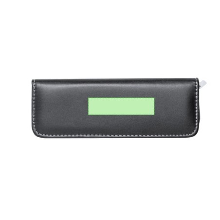 Set de stylos et rollers personnalisés en similicuir Niveum pas cher Matières : métal Couleurs : noir cadeau collaborateur premi