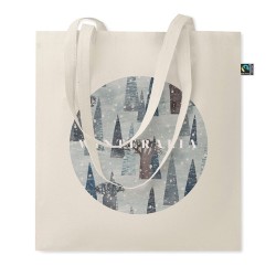 Sac Shopping Éco-responsable Personnalisé en Coton Fairtrade - OSOLE+ Matières : coton Couleurs : beige impression haute définit